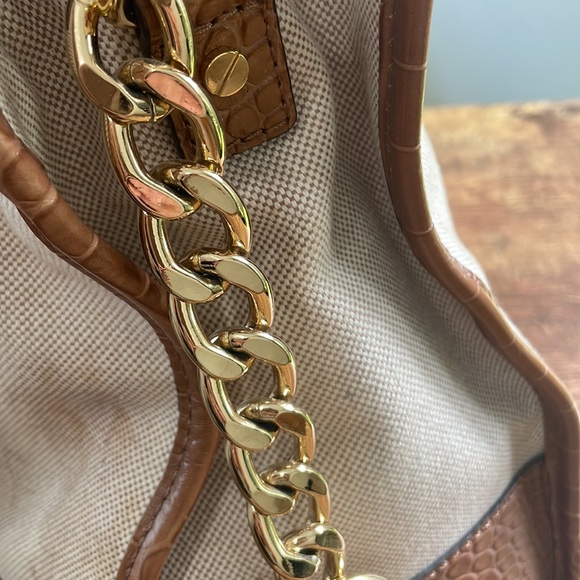 Michael Kors leather and fabric purse with handles! - Picture 3 of 7